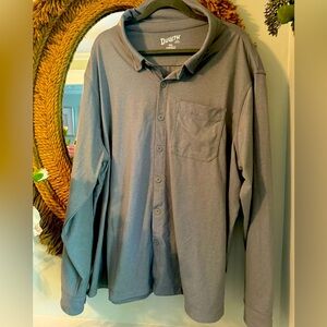 Men’s XL Duluth Trading Company Button Down Grey Long Sleeve Shirt - EUC